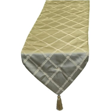 Table/Bed Runner Thai Silk Blend Gold & Ivory 12 x 78 Table/Bed Runner Thai Silk Blend Gold & Ivory 12 x 78
